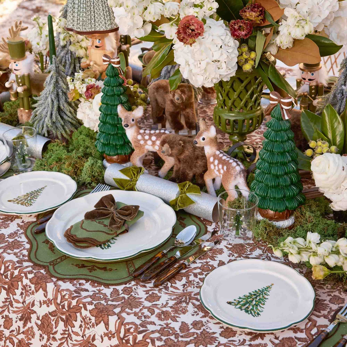 Green & Chocolate Doris Napkins (Set of 4)