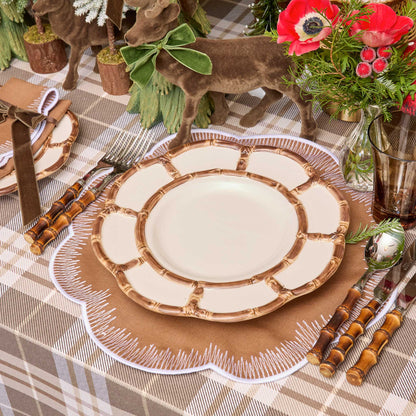 Petal Burnt Bamboo Starter Plate (Set of 4)
