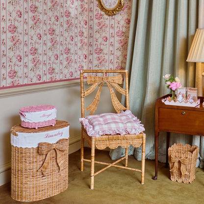 Isabella Pink Rattan Basket (Extra Small)