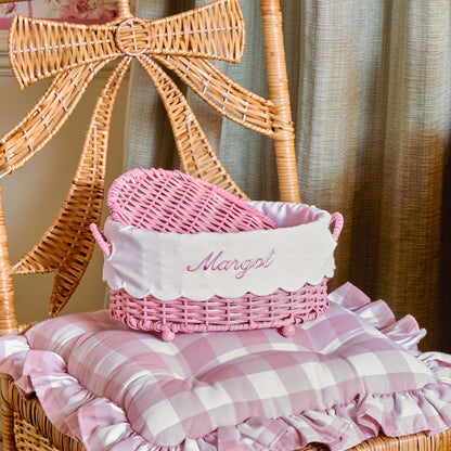 Isabella Pink Rattan Basket (Extra Small)