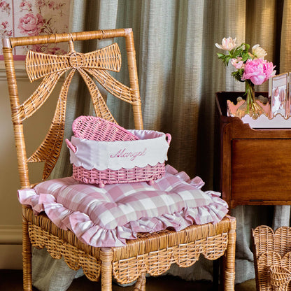Isabella Pink Rattan Basket (Extra Small)