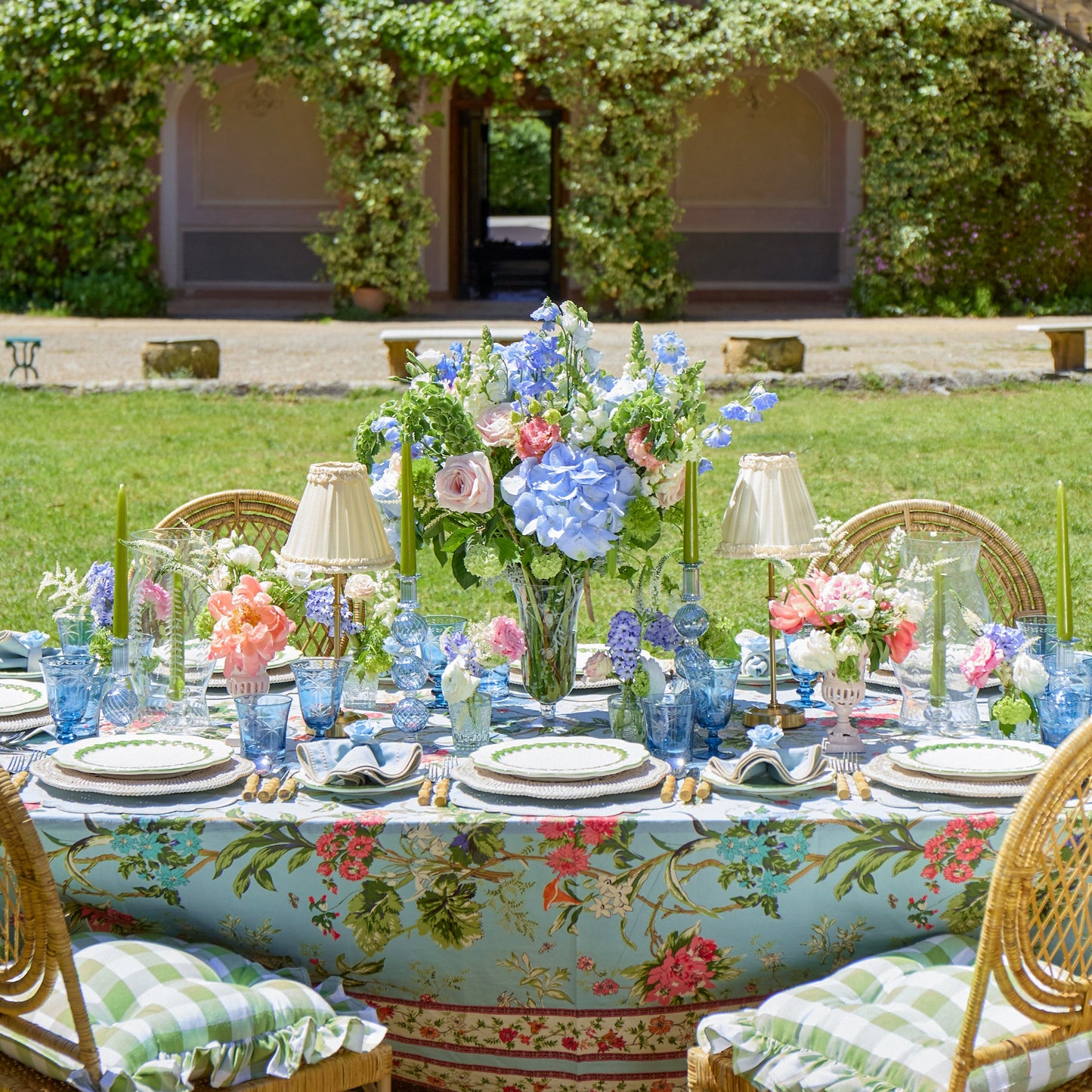Duck Egg Blue & Sand Mariana Placemats & Napkins (Set of 4)