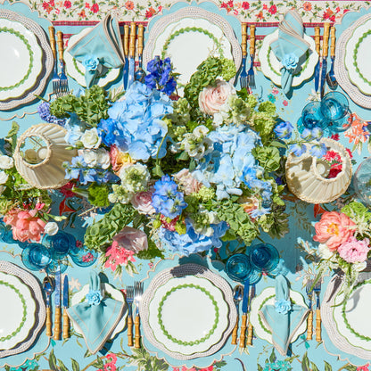 Soft Blue Fiore Napkin Rings (Set of 4)
