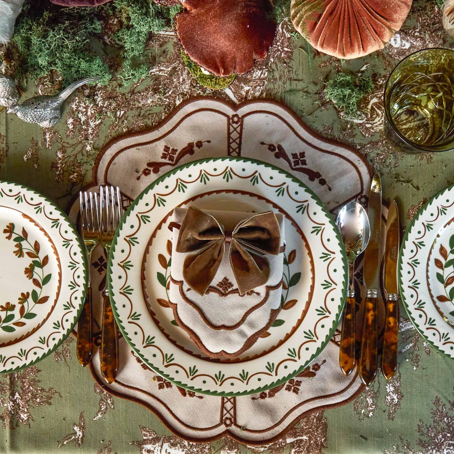 Taupe & Chocolate Doris Placemats (Set of 4)