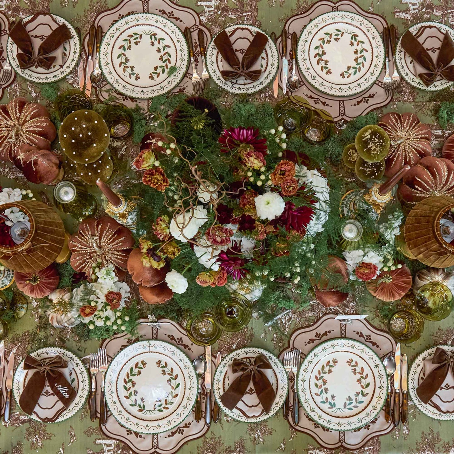 Taupe & Chocolate Doris Placemats (Set of 4)