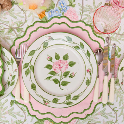 Rose Bud Dinner & Starter Plates (Set of 8)
