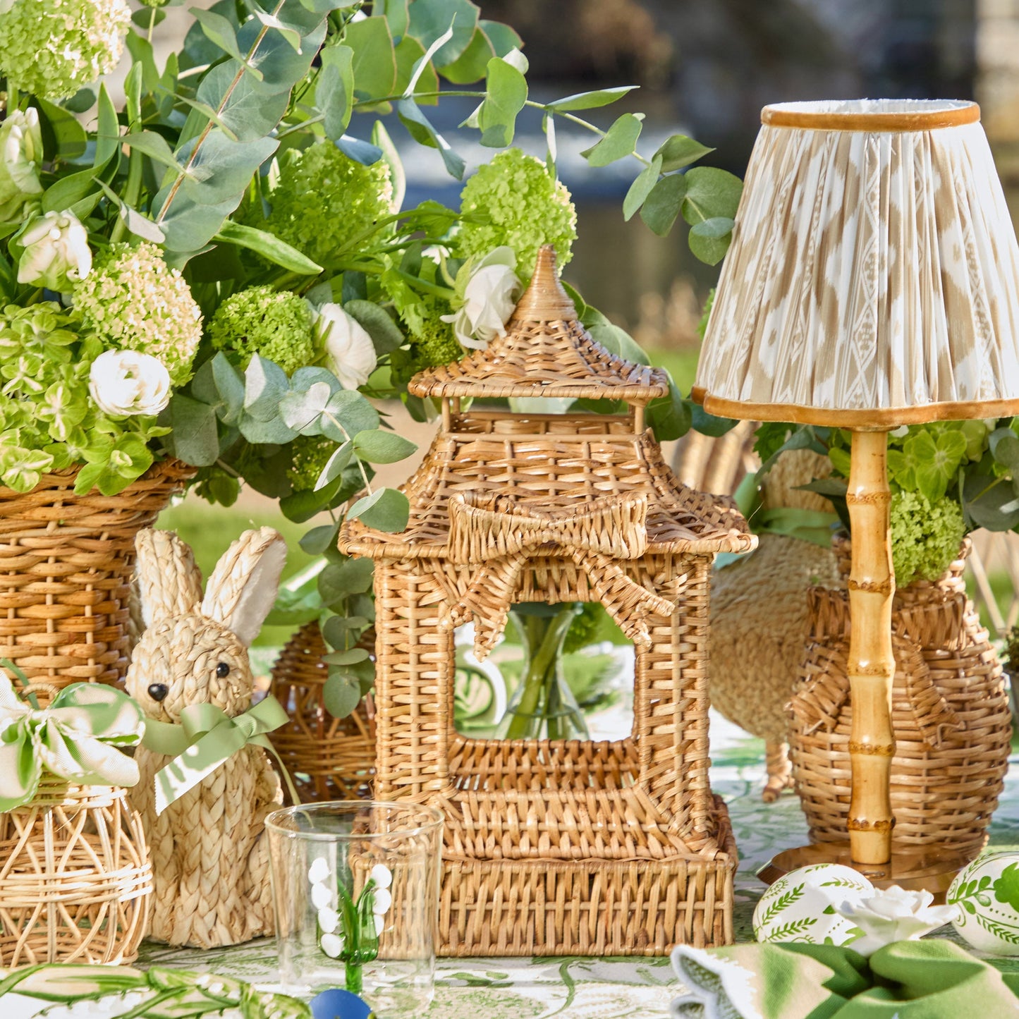Bow Rattan Pagoda Lantern