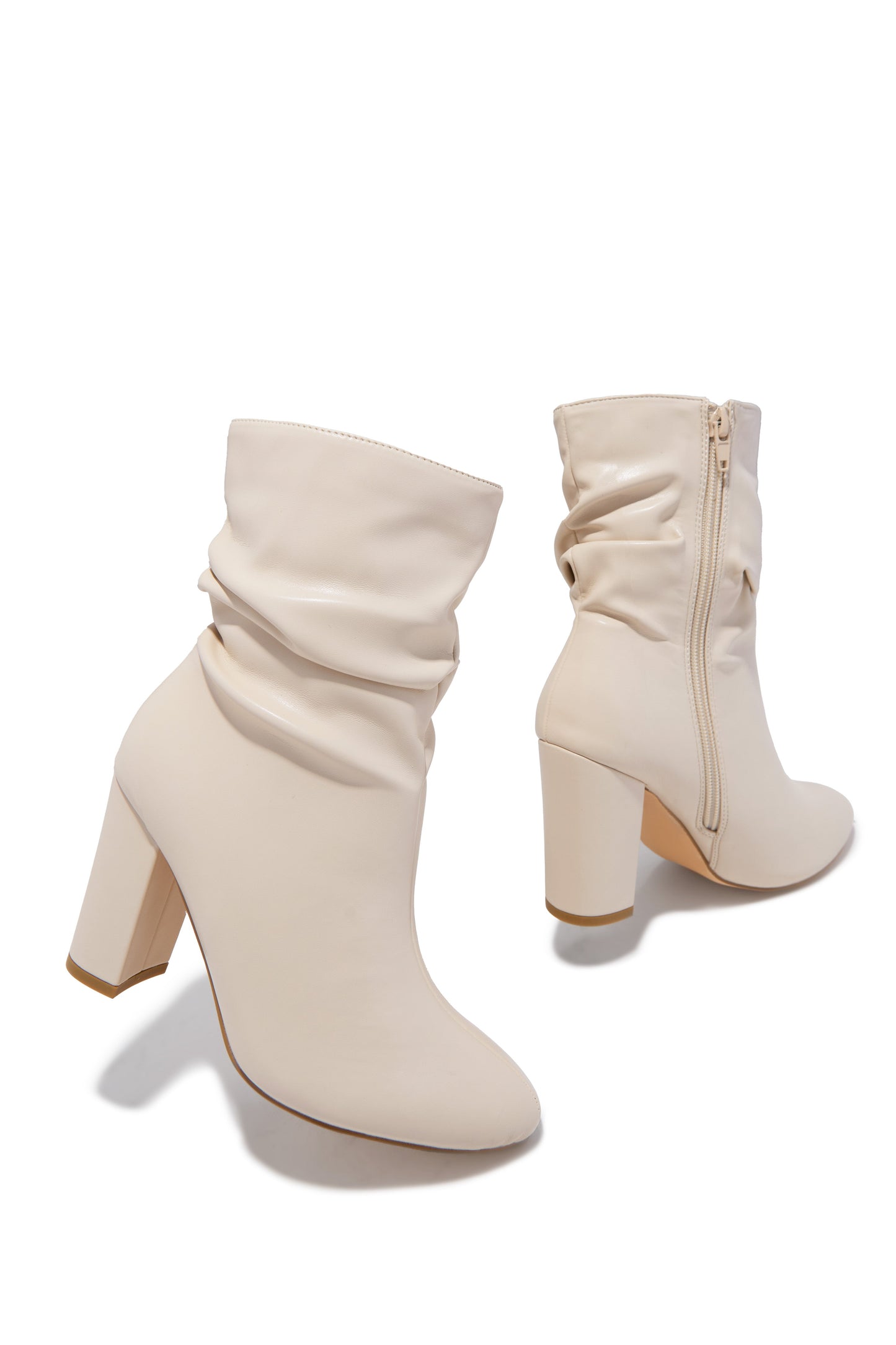 Sharon Block Heel Ankle Boot - Ivory