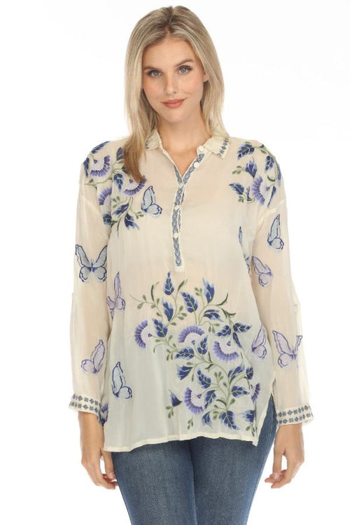 Johnny Was Audrey Amelia Embroidered Tunic Top C23424
