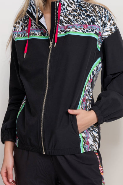 Johnny Was Bee Active Hooded Full Zip Jacket A8924-E