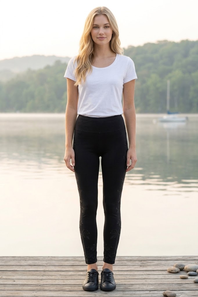 Johnny Was Black Cassia Tonal Legging R62824-5