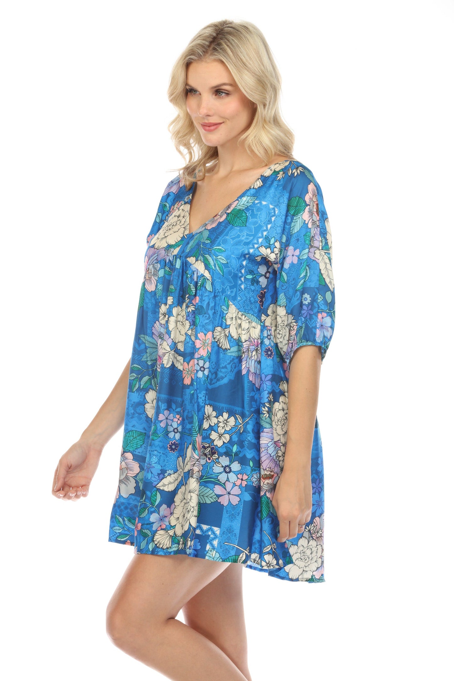 Johnny Was Blue Dove A-Line Swim Cover-Up Dress CSW5323-N