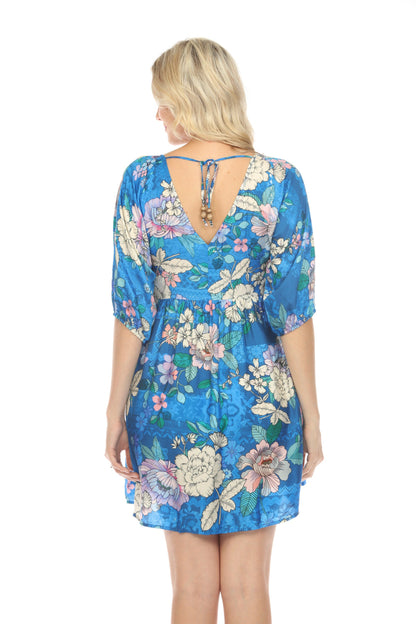 Johnny Was Blue Dove A-Line Swim Cover-Up Dress CSW5323-N