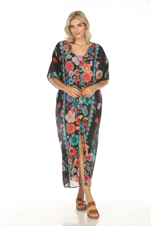 Johnny Was Evening Palace V-Neck Kaftan Dress CSW5223-N