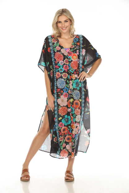 Johnny Was Evening Palace V-Neck Kaftan Dress CSW5223-N