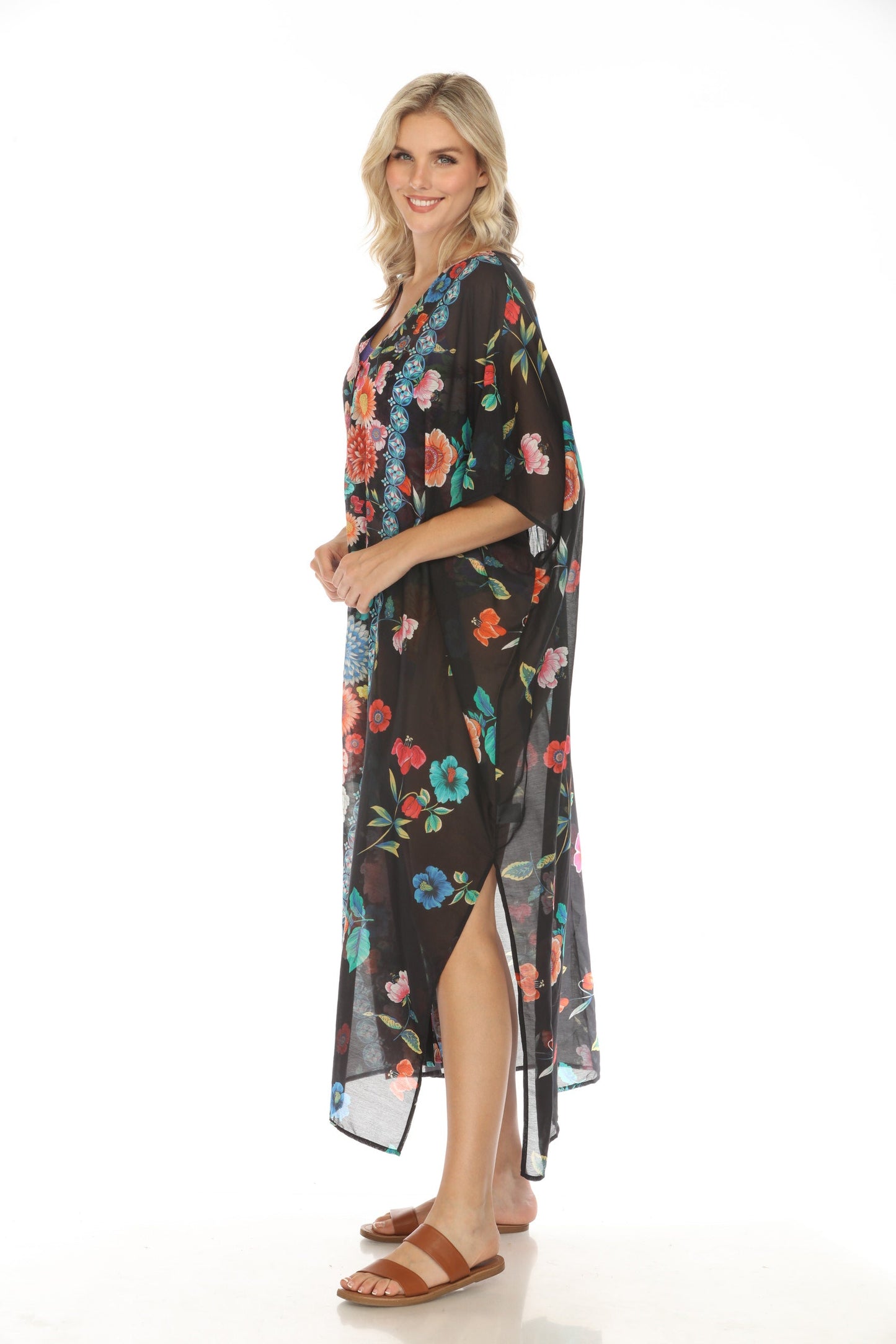 Johnny Was Evening Palace V-Neck Kaftan Dress CSW5223-N