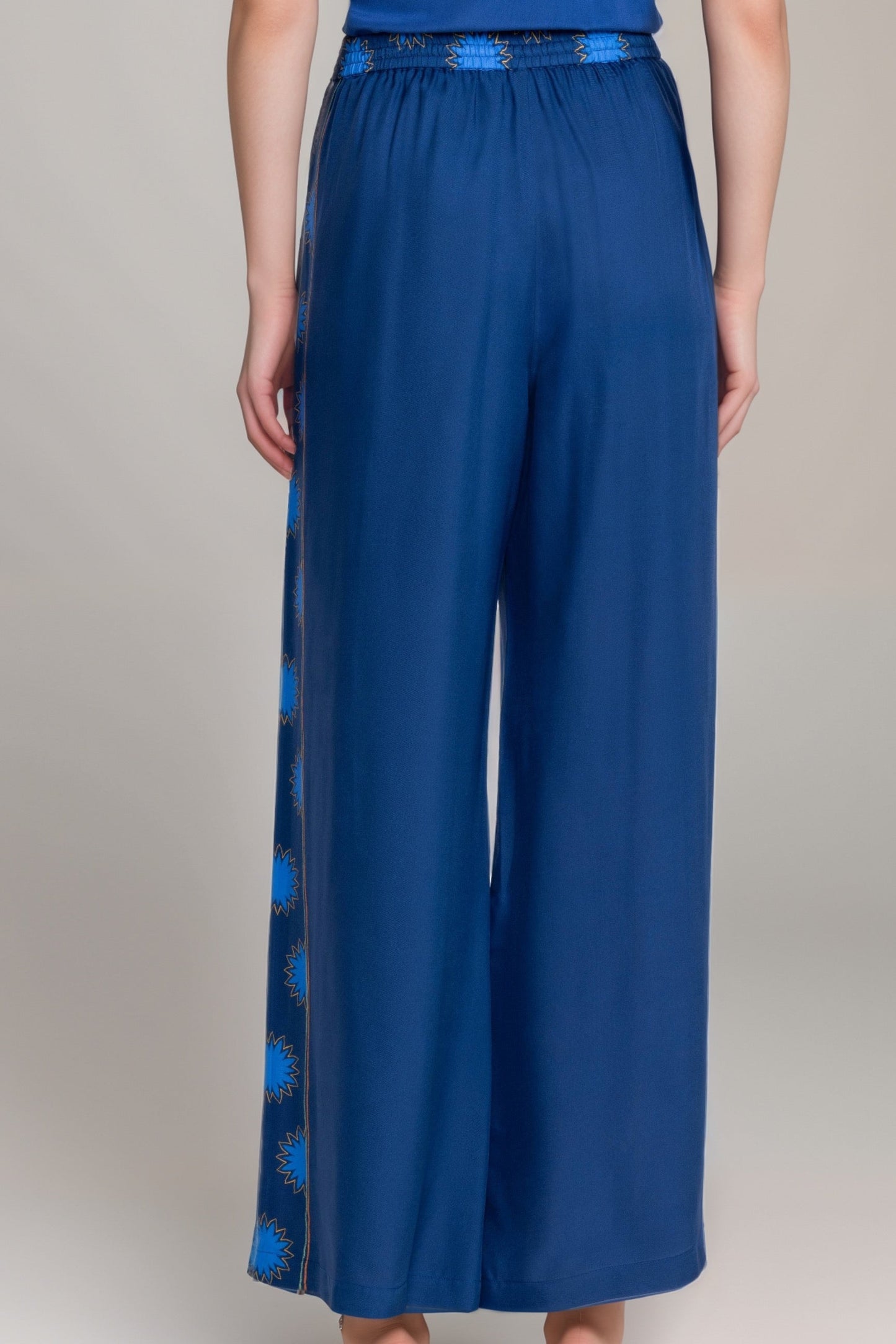 Johnny Was Jade Blue Frankie Easy Wide Leg Pants L63324-E