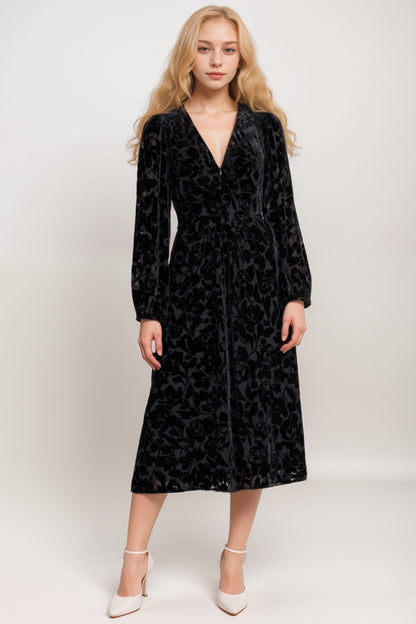 Johnny Was Jade Black Wynnter Midi Dress L30324-O