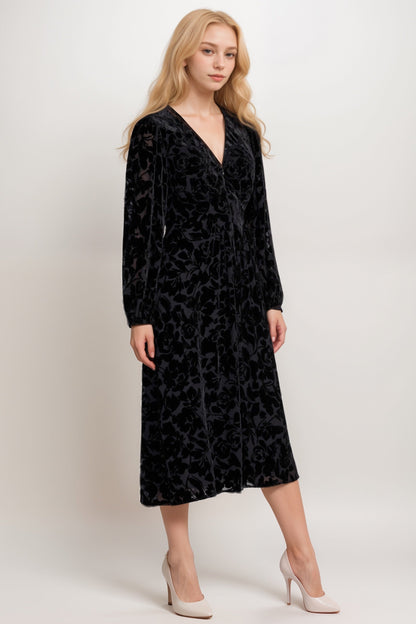Johnny Was Jade Black Wynnter Midi Dress L30324-O