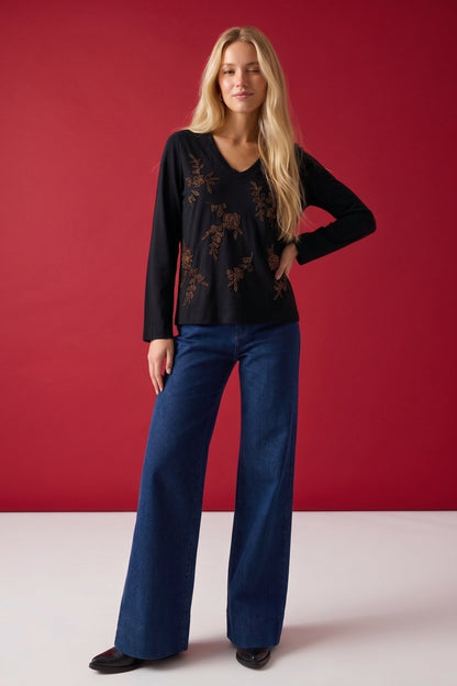 Johnny Was JWLA Femke Beaded Kimono Sleeve Tee J19025-O