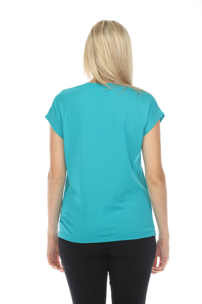 Johnny Was JWLA Edie Relaxed Embroidered Tee Boho Chic J15024
