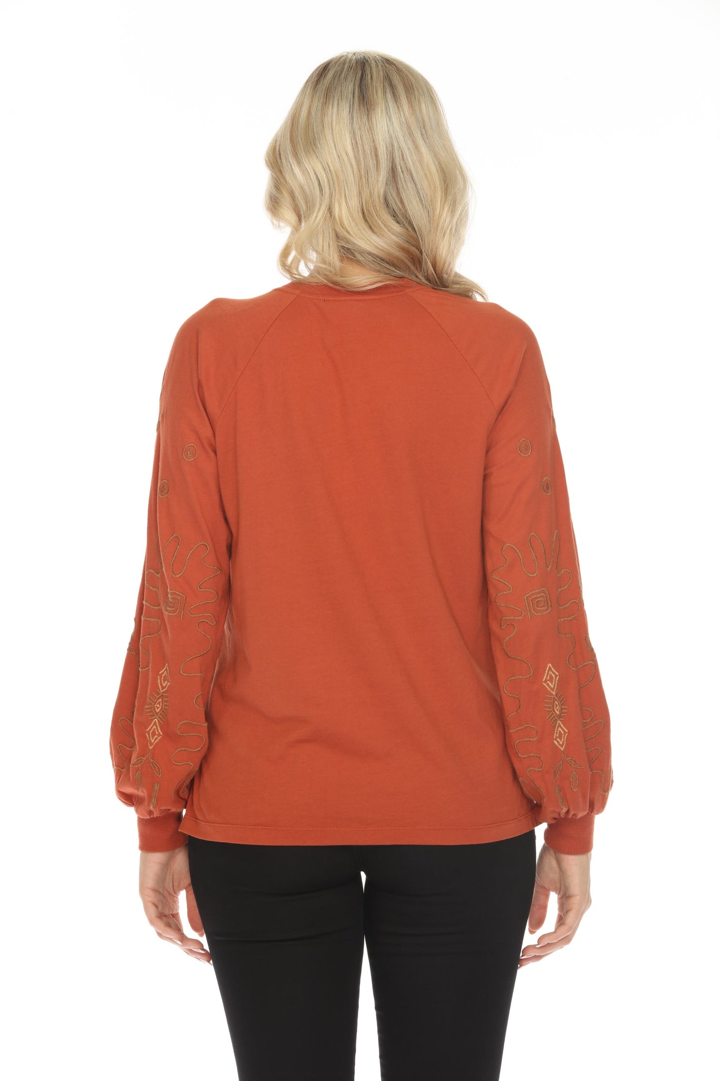 Johnny Was JWLA Raglan Bishop Sleeve Tee Cotton J17024-8 *