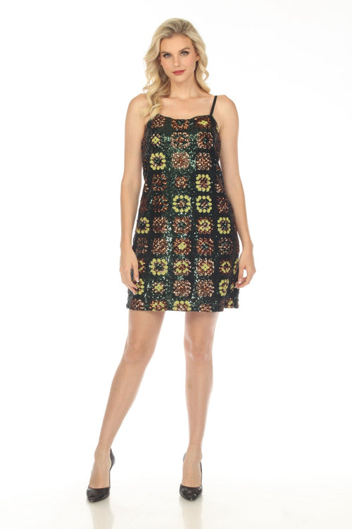 Johnny Was Love Gemini Sequin Spaghetti Strap Mini Dress L34923
