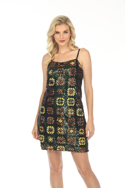 Johnny Was Love Gemini Sequin Spaghetti Strap Mini Dress L34923