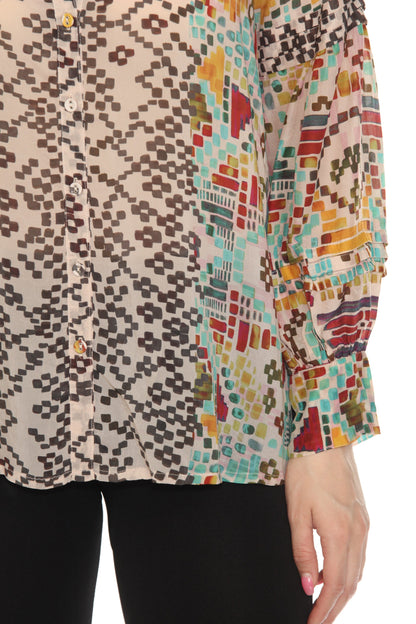 Johnny Was Malina Geometric Print Blouse C17424A8