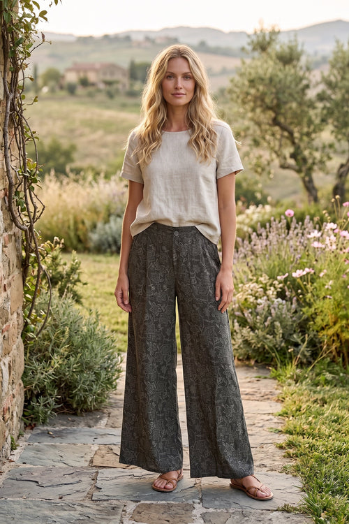 Johnny Was Nena Embroidered Palazzo Pants C66325-8