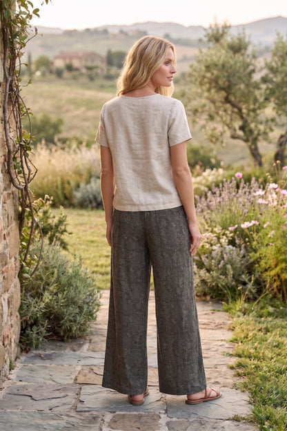 Johnny Was Nena Embroidered Palazzo Pants C66325-8