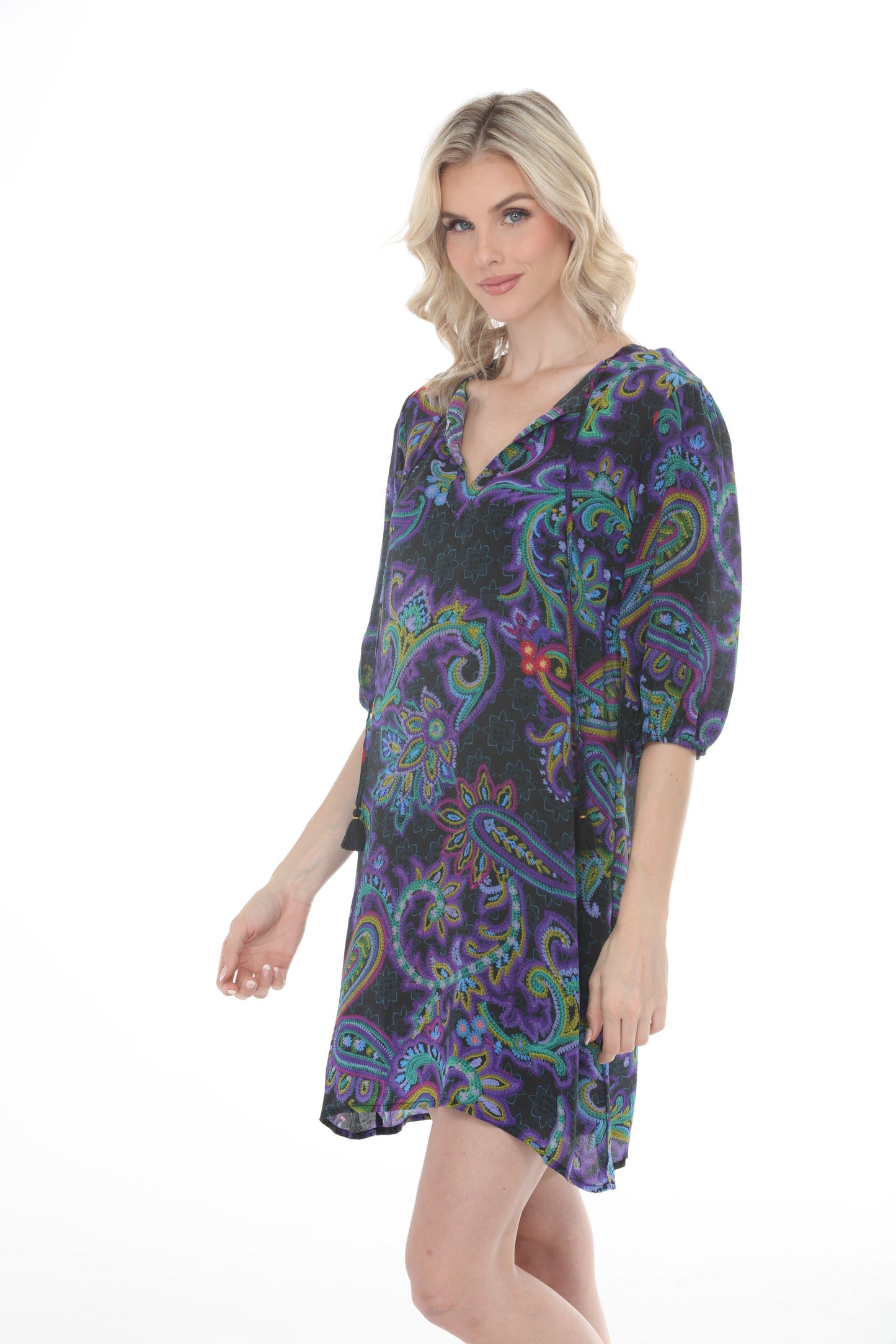 Johnny Was Paisley Lavinia Silk Mini Dress C32725-8