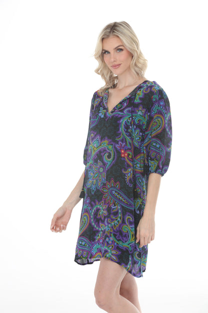 Johnny Was Paisley Lavinia Silk Mini Dress C32725-8