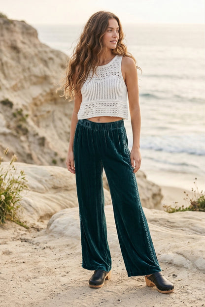 Johnny Was JWLA Wide Leg Velvet Pants J64325-8 *