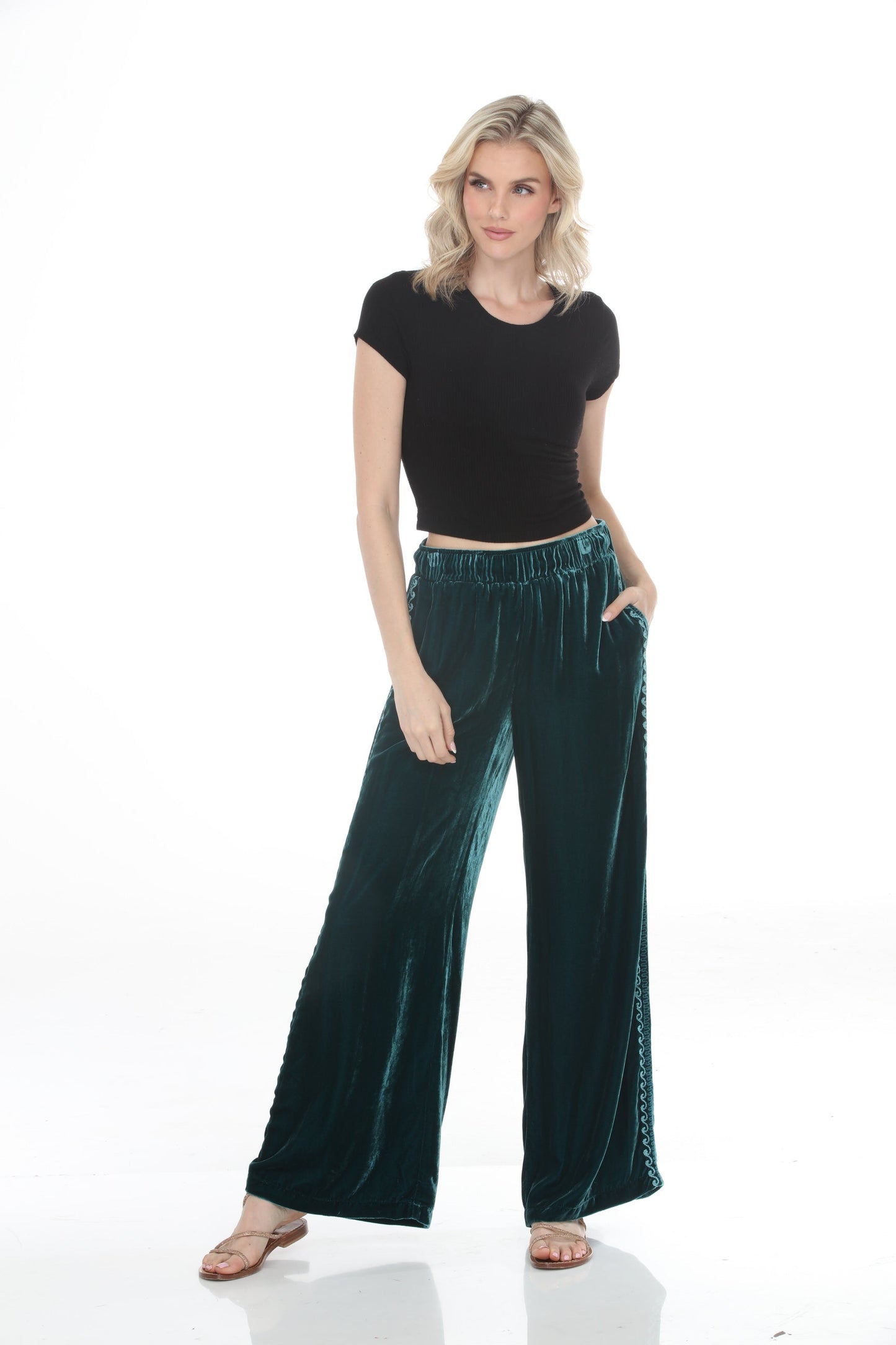 Johnny Was JWLA Wide Leg Velvet Pants J64325-8 *