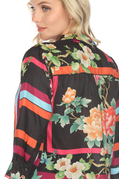 Johnny Was Petalunah Le Jardin Silk Blouse C14824
