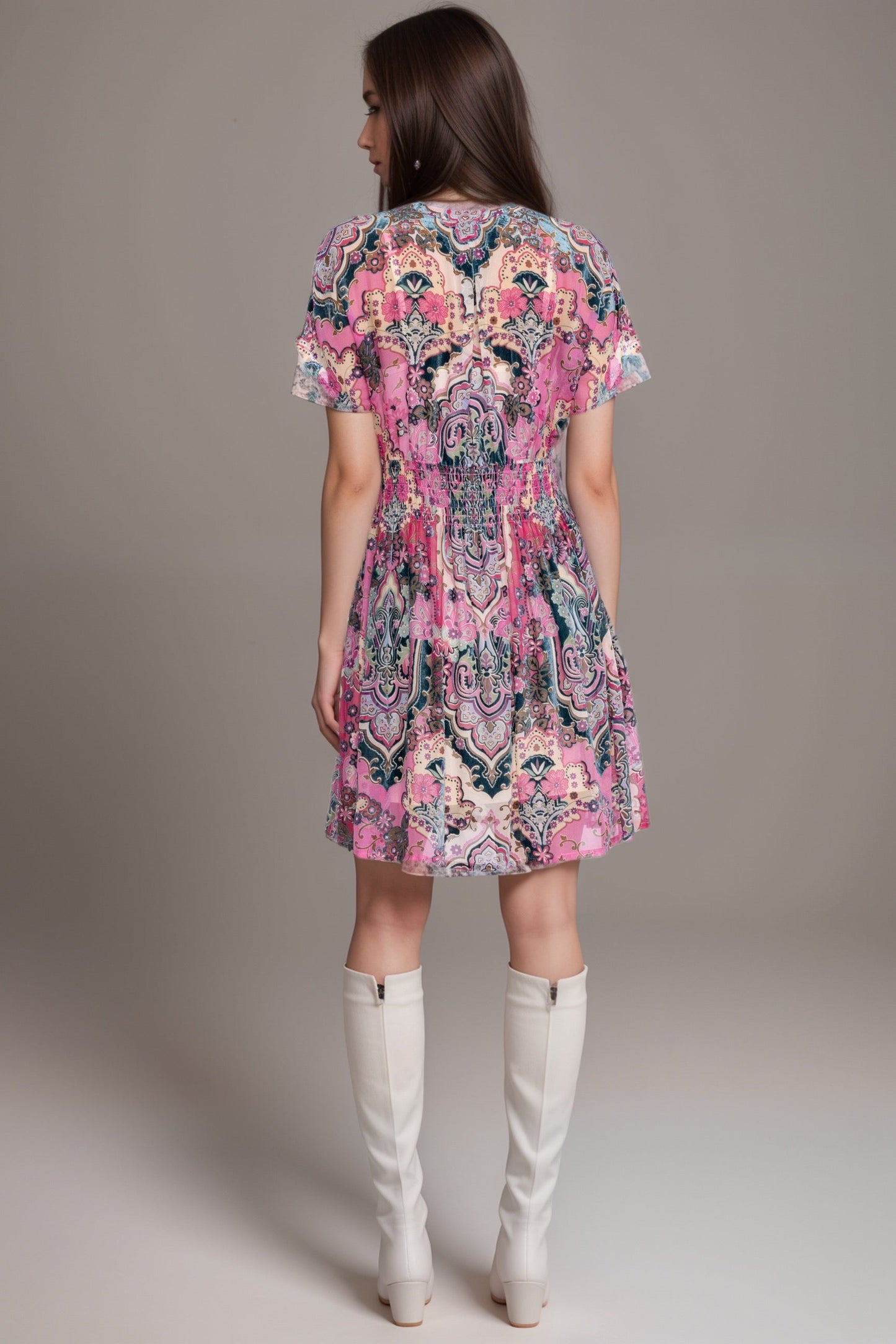 Johnny Was Paisley Thia Burnout Silk Dress C34424A6