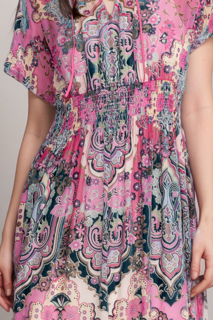 Johnny Was Paisley Thia Burnout Silk Dress C34424A6