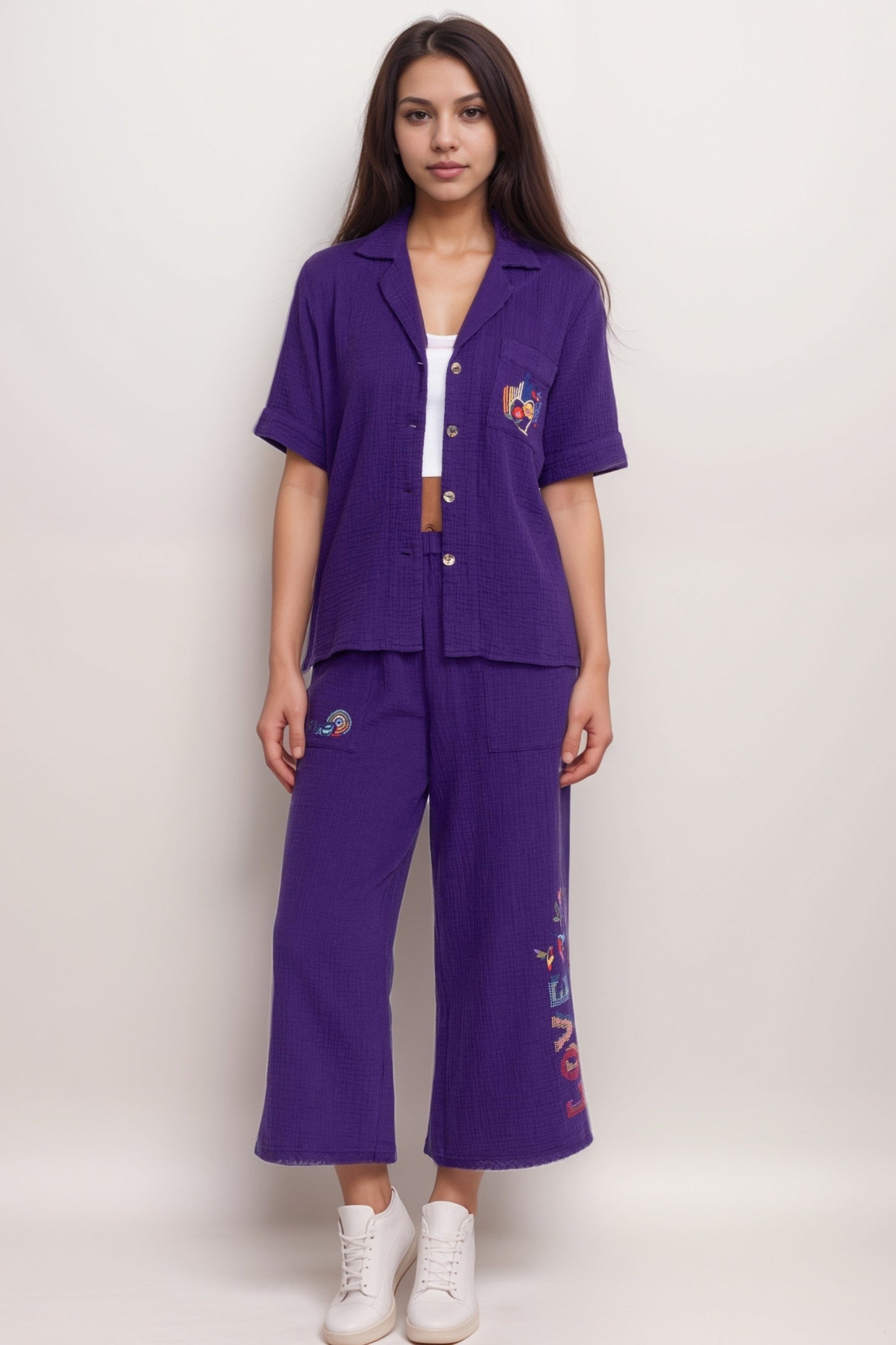 Johnny Was Desire Embroidered Cotton Camp Shirt R16324-9