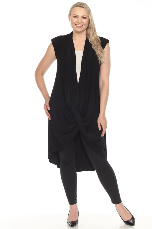 Joseph Ribkoff Black Cap Sleeve Longline Cover Up 251052