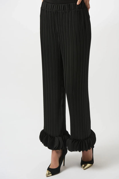 Joseph Ribkoff Black Lightweight Pleated Wide Leg Pants 253940