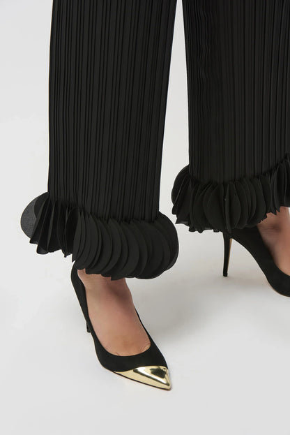 Joseph Ribkoff Black Lightweight Pleated Wide Leg Pants 253940