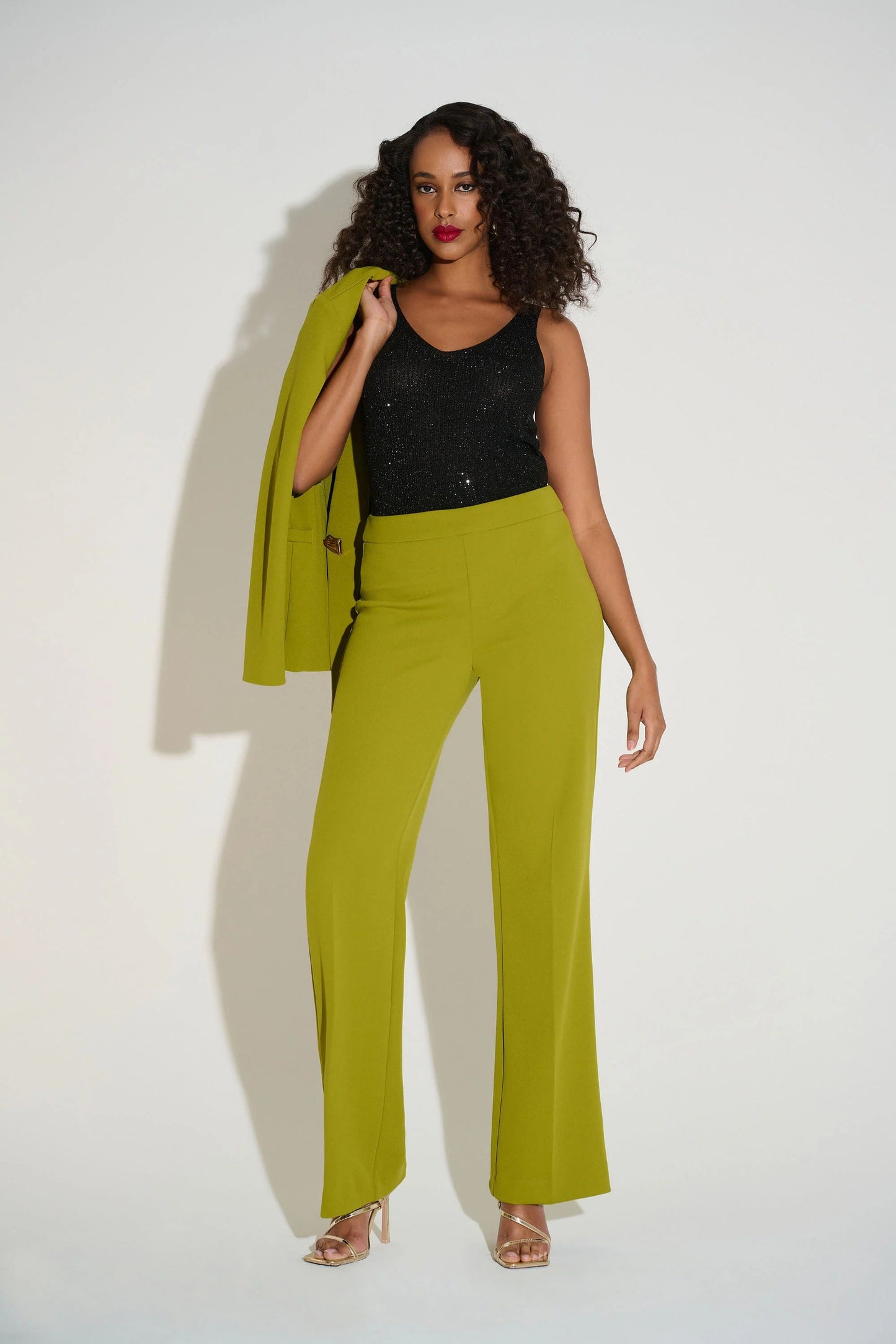 Joseph Ribkoff Metallic Knitted Camisole With Rhinestones 252915S26