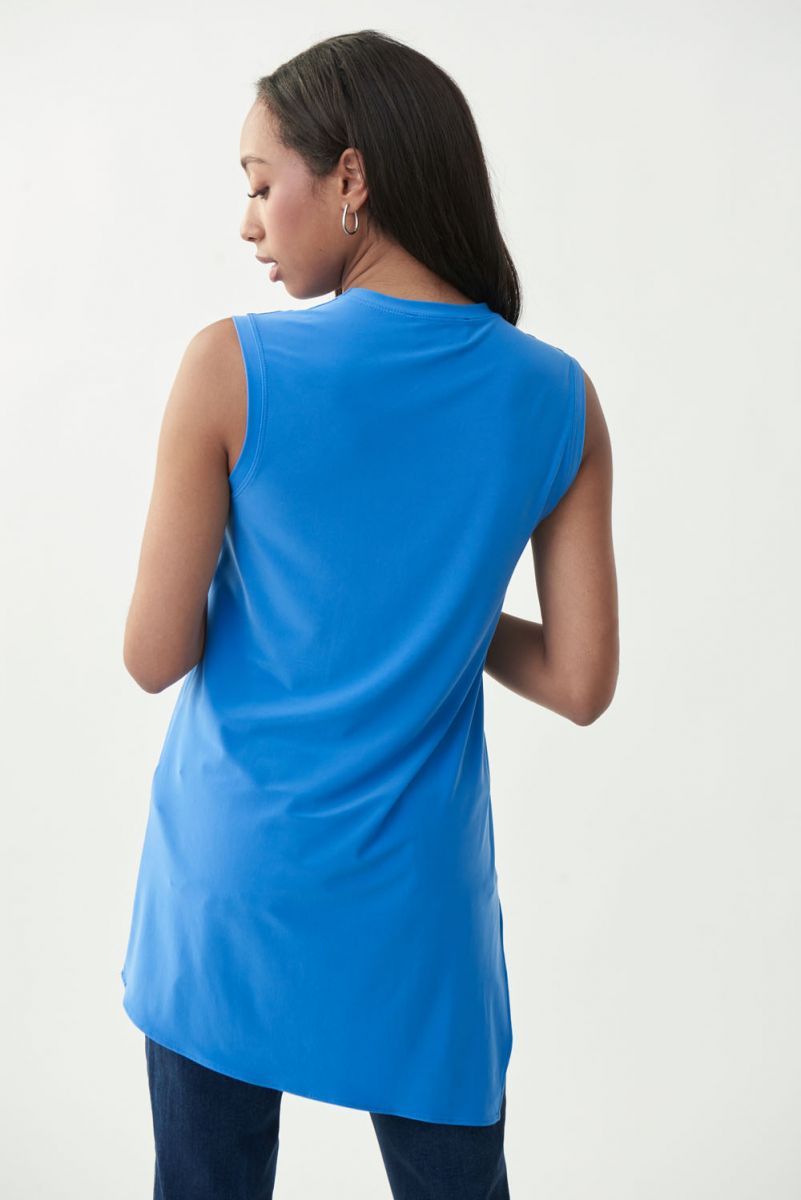 Joseph Ribkoff Layered Sleeveless Asymmetric Hem Tunic Top 161060