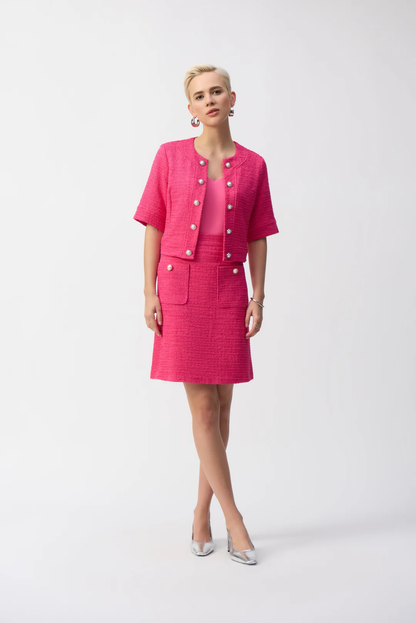 Joseph Ribkoff Bouclé A-Line Woven Skirt 251291