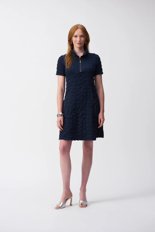 Joseph Ribkoff Bubble Jacquard A-Line Textured Dress 251084