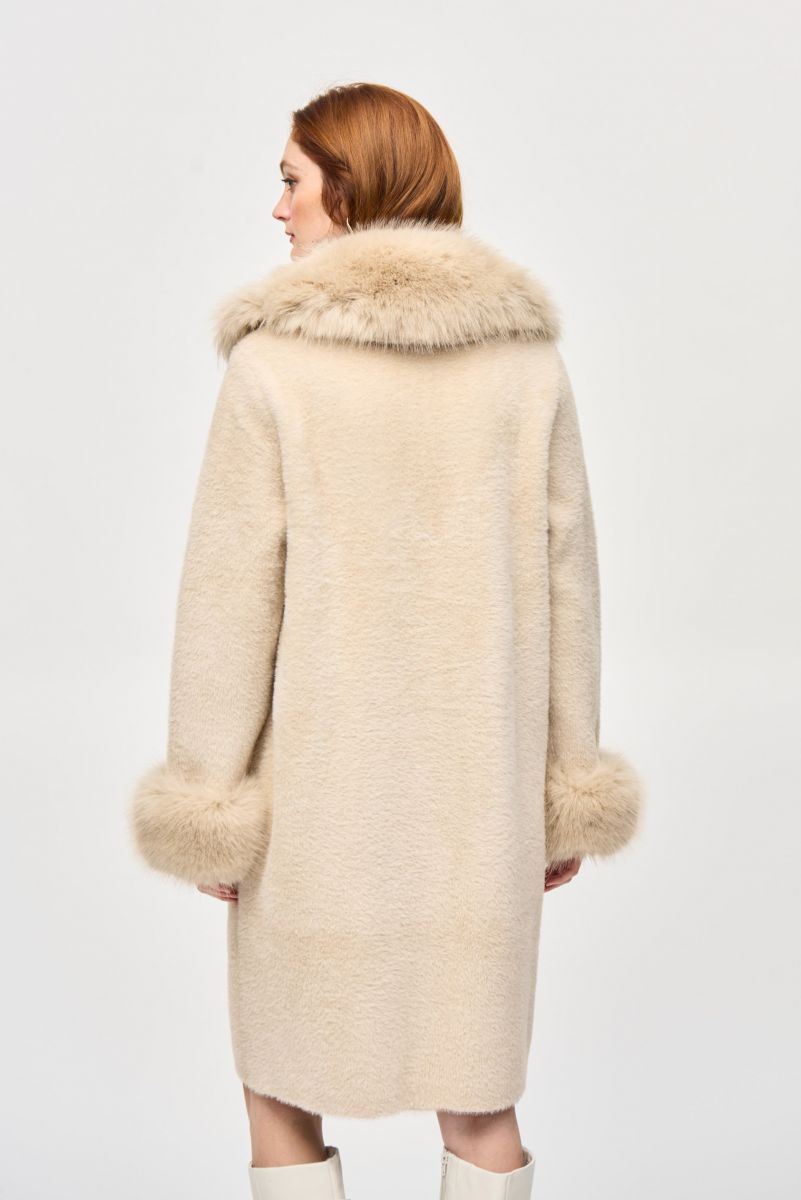 Joseph Ribkoff Detachable Faux Fur Trim Long Sleeve Coat 243923F25
