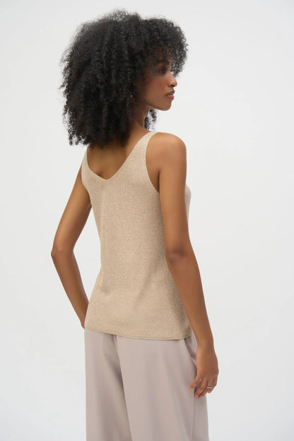Joseph Ribkoff Metallic Knitted Camisole With Rhinestones 252915S26