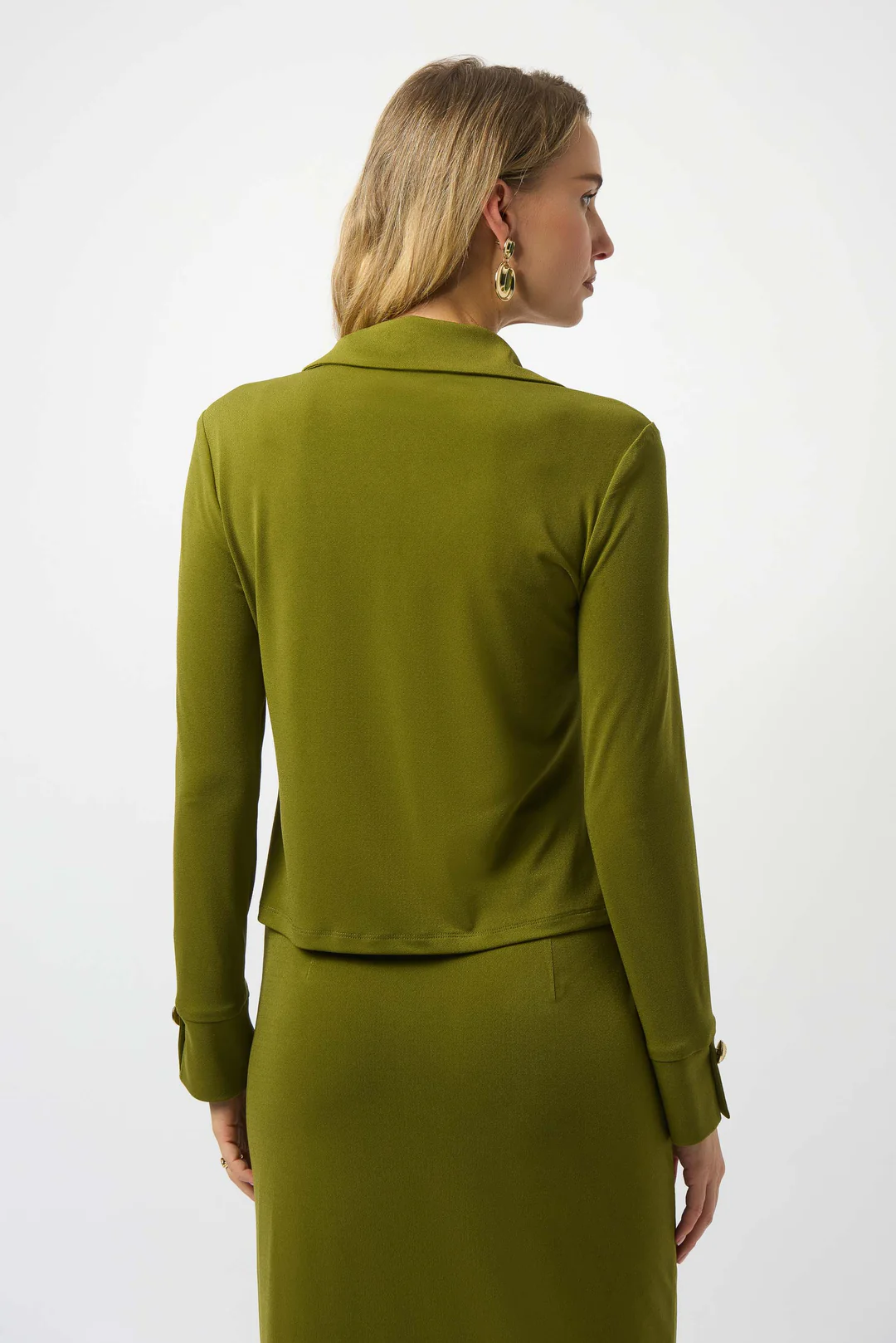 Joseph Ribkoff Collared V-Neck Long Sleeves Fitted Top 253258-R