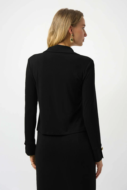 Joseph Ribkoff Collared V-Neck Long Sleeves Fitted Top 253258-R